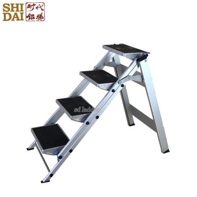 China Folding Ladders Good Quality 4 Step Folding Ladder Safety Household Aluminum Step Ladder for sale