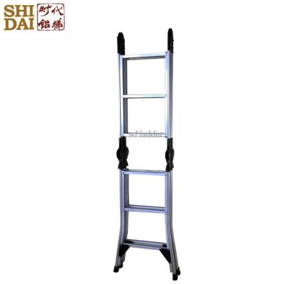 China Multifunctional folding ladders double hinged ladde ladder telescopic extension for sale