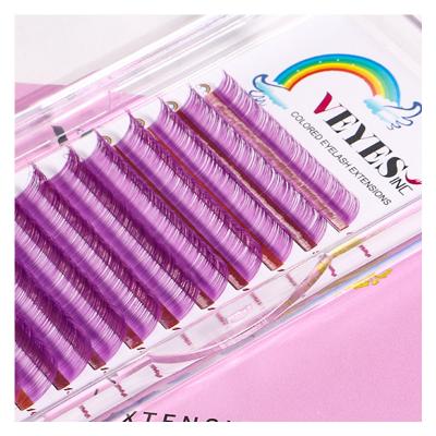 China Custom Colored Eyelash Tray Private Label Colorful Lashes Eyelash Extension Ombre Long Natural Wholesale Colored Eyelash Veyelash for sale