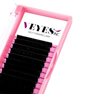 China Veyesinc Quality Private Label Long Big Natural Self Fan Lashes Eyelash Extension Mink Fast Blooming Lashes Different Easy Fans for sale