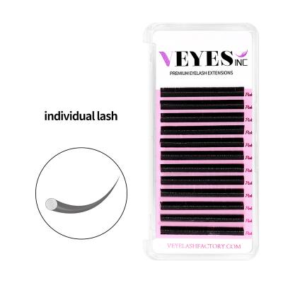 China Long Cashmere Wholesale Natural Matte Black Eyelash Extension Individual Volume Eyelash Extension Trays Cruelty Vegan Supplies for sale