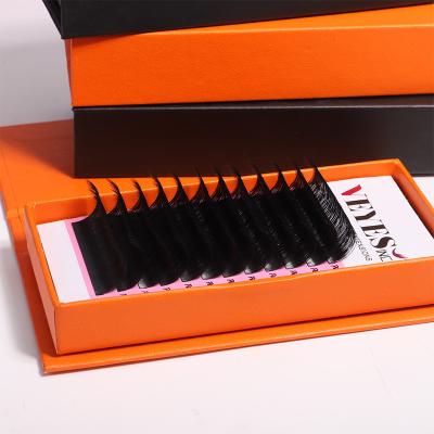 China Natural Long Mink Eyelash Extensions Bulk Easy Fanning Matte Black Good Quality Eyelash Extension Easy Fanning Lashes Extension Fast delivery for sale