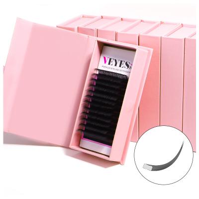 China Classic Long Eyelash Extensions Matte Black Soft Natural Ellipse Flat Eyelash Extensions High Quality Natural Flat Lashes Private Label for sale