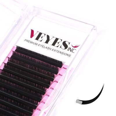 China Natural Handmade Long Flat Hair Extensions Mink Split Tip Cashmere Ellipse Matte Black Eyelash Extension Trays Different Volume Faux for sale