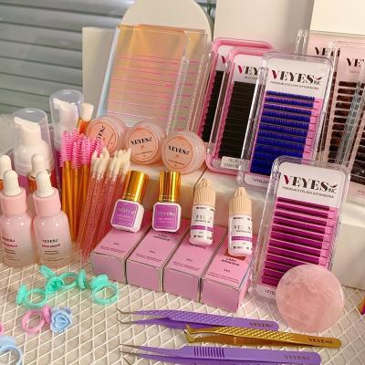 China Wholesale Friendly Lash Tech Supplies Individual Diy Lash Training Kit Set New Starter Eyelash Extension Kits Starter Used for sale