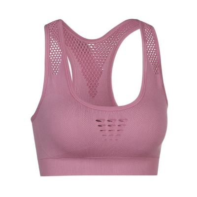 China 2020 hot fashion women's breathable solid color push up gym wireless seamless cotton bra female sports yoga bra for sale