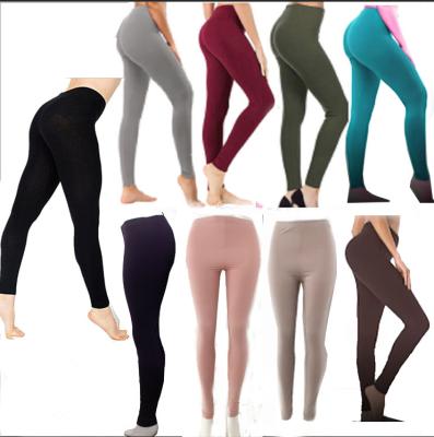 China High quality color printing hot sale new fashion antibacterial pure color leggings for woman for sale