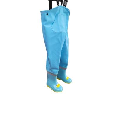 China Colorful Chest Waist Waders Logo Customer PVC Kids Chest Wader For Kids for sale