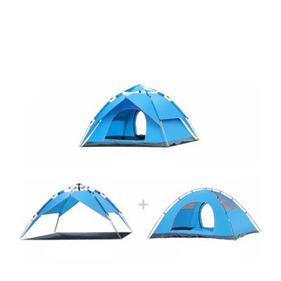 China Straight Tying Type China Manufacturer Outdoor Pack New Waterproof Portable Air Camping Inflatable Camping Tent For 3-5 Person for sale