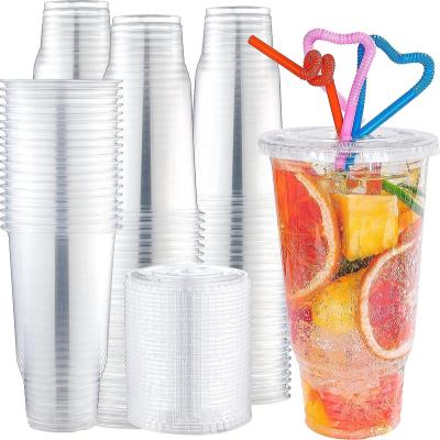 China Single Wall plastics oem brand milkshake cups 12oz clear logo printing plastic pet slush ice cups with custom logo for sale