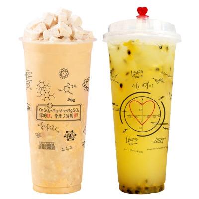 China Single Wall 12oz 16oz 20oz 24oz custom printed plastic bubble tea cup take away boba cups disposable plastic cup for sale