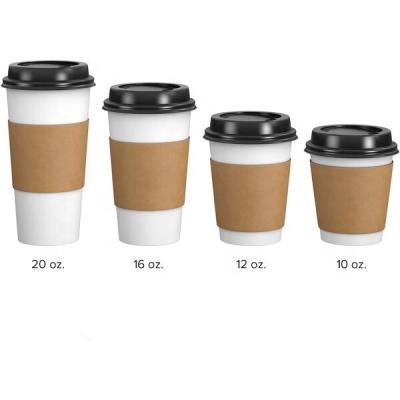 China Recyclable wholesale custom logo coffee shop takeaway packaging disposable espresso coffee cup paper cups set with lids for sale