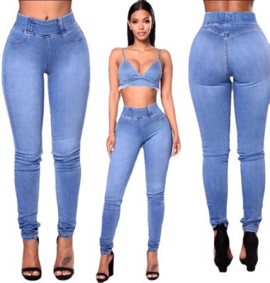 China Hot Sale Lady Shaping High Waisted Breeches Breathable Hot Stretch Denim Skinny Jeans For Women for sale