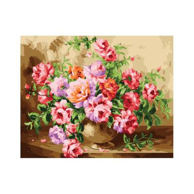 China New Style Canvas Flower Printed Handmade Custom Fashionable Oil Painting Waterproof+ECO-Friendly Fashion Digital Oil Painting for sale