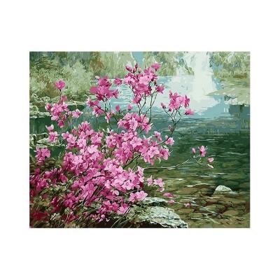 China Modern Handmade Canvas Flower Oil Painting Waterproof+ECO-Friendly Decoration Art Wall Digital Oil Painting for sale