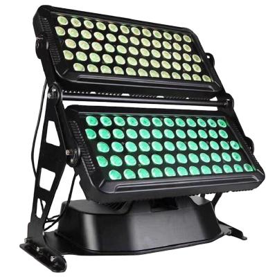 China Theme park stage light manufacturer offer good quality 96pcs 4in1 rgbw led double layer ip65 waterproof flood lights for outdoor use for sale