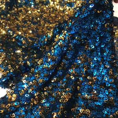 China Luxury Tear-Resistant All Over Shiny Sequin Lace Fabric 9mm Sequin Lace Fabric Bright Shiny Embroidery Design For Dress Or Apparel for sale