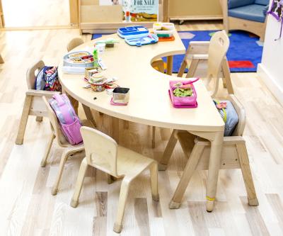 China Kids School Furniture Kids Table and Chair Set Wooden 4 Chairs and 1 Table for School Furniture Kindergarten Furniture for sale