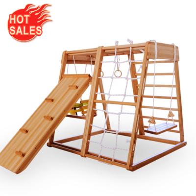 China Pikler Indoor Triangle Gymnasium Game Montessori Kids Playground Equipment Wooden Indoor Climbing Toys For Children Cube Game Climbing Frame Ramp Slide for sale