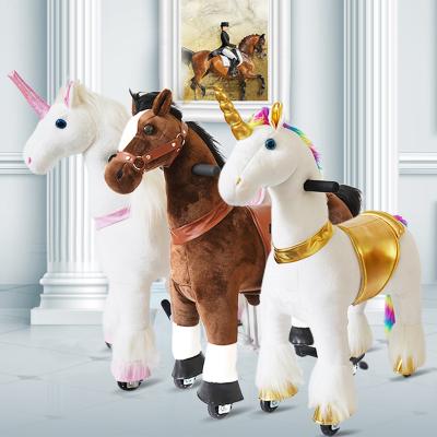 China Ride on Soft Toy Horse Plush Riding The Third Generation Rocking on the Horse paseo de juguete de Pony Large Toy Baby Rocking Horse for sale