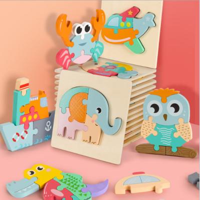 China 3d Puzzle Montessori Toys Montessori Toys Educational Materials Smart Board Wooden Toys For Kids Owls 3D Puzzles For Toddlers Baby Teaching Aid for sale