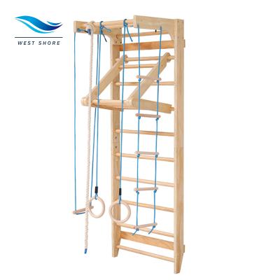 China Complete Toy Climbing Frame Wooden Playground Ladder Wall Kids Gym Home Exercise Funny Swedish Educational Equipment Kids Play Grounds for sale