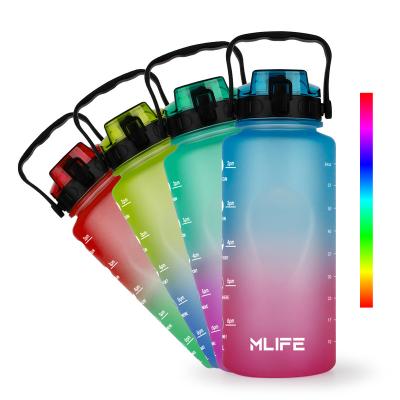 China 3.78L GYM Viable Free Water Bottle Fitness MLIFE Time Motivation Marker One Gallon Bottle for sale