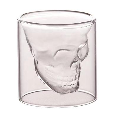 China Cool Skull Whiskey Beer Mug Crystal Glass Drinking Cup Creative Whiskey Funny Wall Modern Single Double Glass For Wine Use for sale