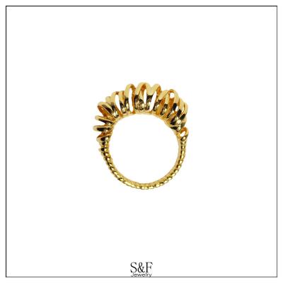 China CLASSIC wholesale jewelry tarnish resistant circle twist brass ring 18k gold plated jewelry for women for sale