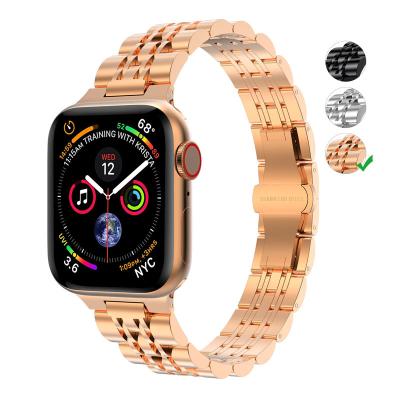 China Flexible Gold 38mm 40mm Woman Custom Wrist Accessories Smart Watch Strap For Apple for sale