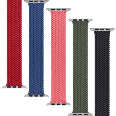 China Flexible Custom Adjust Buckle 38mm Nylon Braided Smart Watch Strap Band 44mm For Apple for sale