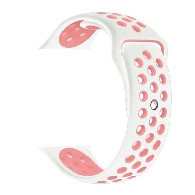 China Custom Printed Soft Silicon Sport 38mm 40mm 42mm 44mm Soft Silicone Watch Strap Band For Apple for sale