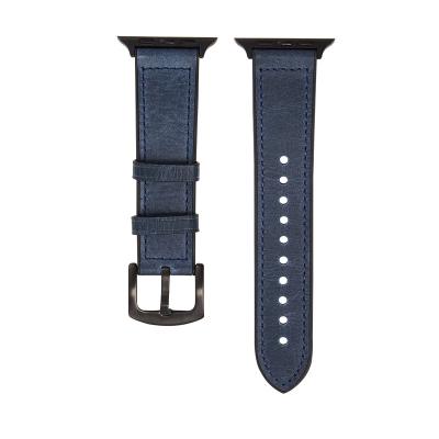 China Flexible Quick Version 20mm 22mm 40mm Wrist Watch Band Leather Strap 44mm For Apple Iwatch for sale