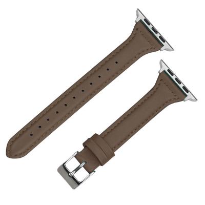 China Logo Flexible Custom Sport 18mm 20mm 22mm Soft Leather Wrist Watch Band Strap For Apple for sale