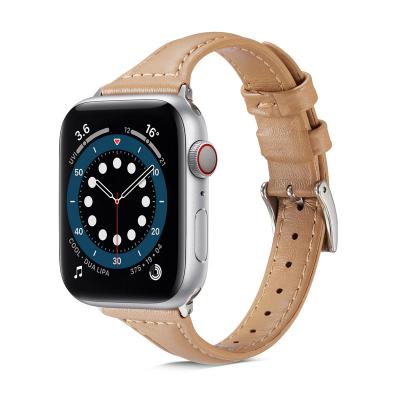 China Quick Release 38mm 40mm 42mm 44mm Smart Watch Strap Flexible Leather Band For Apple Watch for sale