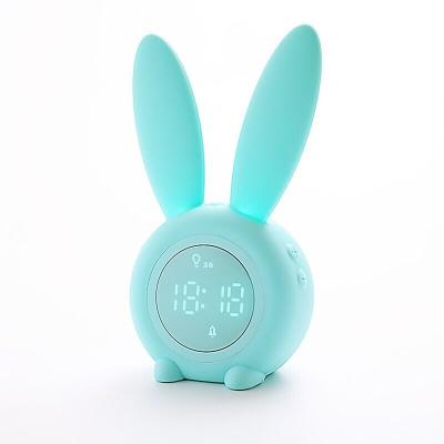 China New Cartoon Antique Cute Rabbit Style Digital Children's Digital LED Night Light Temperature Display Alarm Clock Creative Electronic Clock for sale