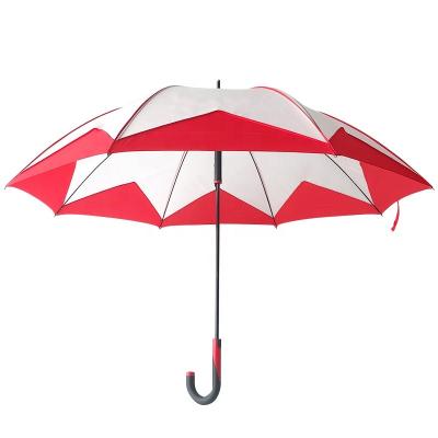 China Auto Open Custom Newly Designed Promotion Unbrella With Red Handle Border Rain Umbrellas For Women for sale