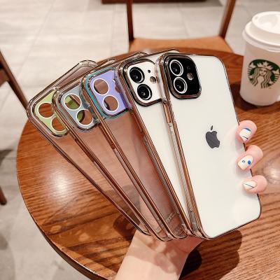 China Anti-fall personality high-grade gold plated small buttocks purple silicone for iphone 12/13 transparent texture series Matte Case for sale