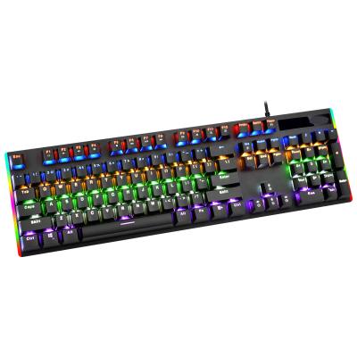 China JCHF Anti-Ghosting Wired Mechanical Keyboard 104 Keys Multimedia Optical Axis Backlit Mechanical Keyboard for PUBG Game for sale