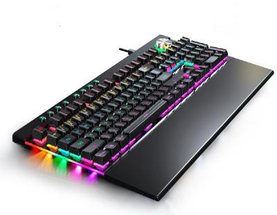 China JCHF Anti-Ghosting Aluminum Alloy Panel With Glow Mechanical Keyboard RGB LED Backlight USB Interface Gaming Switch Mechanical Keyboard for sale