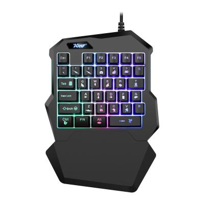 China Silicone JCHF 35 Keys Hand PUBG Comfortable Simple Gaming Keyboard Colorful Back Lightweight Professional Gaming Keyboard FOR Game Player for sale