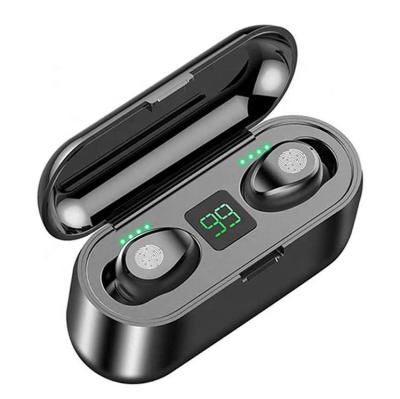 China Hot selling 2022 mini size tws earbuds mini sport wireless BT5.0 earbuds with power bank battery F9 display for sale