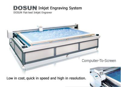 중국 직물 조각 체계 평상형 트레일러 잉크 제트 스크린 조판공, 자동 귀환 제어 장치 모터를 가진 편평한 잉크 제트 조판공 판매용