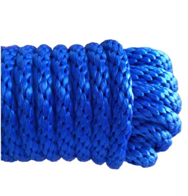 China 10mm High Strength Blue Polypropylene Solid Braided Rope for sale