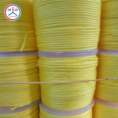 China High Strength Yellow 5mm Cavity Polyethylene Braided Rope for sale