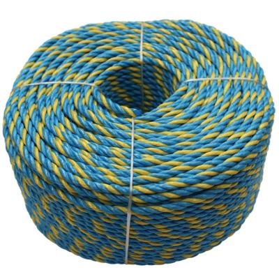 China 6mm High Tensile Polypropylene Rope Telstra Blue Yellow Hauling Rope for sale