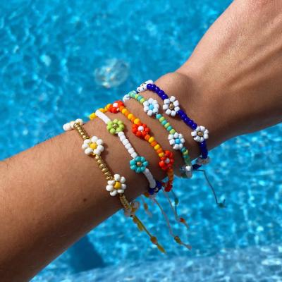 China Handmade Woven Jewelry Miyuki Boho BOHEMIA Trend Summer Beach Fashion Bracelets Go2BoHo Daisy Flower Bracelet Multicolor 2021 For Women for sale