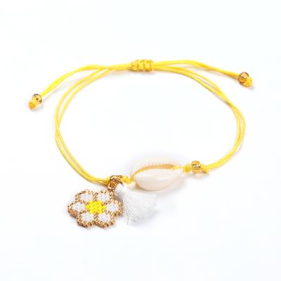 China Fashion Go2boho Miyuki New Arrival Delica Bead Flower Gold Shell Charms Bracelet For Girls Bead Jewelry OEM Glass Bead Single Chain for sale