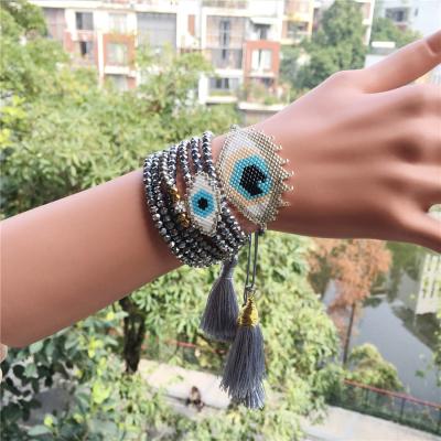 China 2020 Handwoven BOHEMIA Go2boho Miyuki Delica Mexican Beaded Bracelets lips bead bracelet colorful eye bracelet for sale