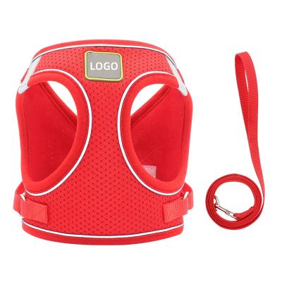 China Best Selling Custom Adjustable Soft Padded Pet Products Polyester Dog Harness Set for sale